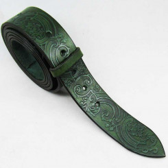 Wechselgürtel 4 cm "Antike Welle" Dunkelgrün 120cm / 105cm  +5,-EUR