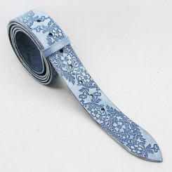 Wechselgürtel 4 cm "floral" Hellblau 100cm / 85cm