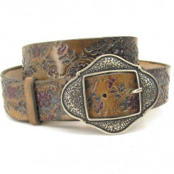 Wechselgürtel 4 cm "floral" Gelbbraun 