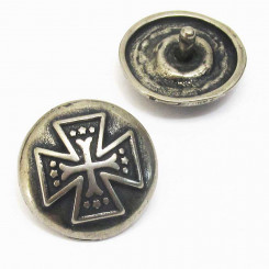 Große Zierniete "Kreuz-Rund" Alteisen