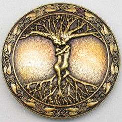 Buckle "Baum des Lebens" Altmessing