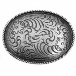 Buckle "Floralornament Oval" Altnickel