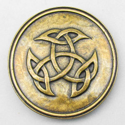 Buckle "Keltischer Knoten Triskel" Altmessing