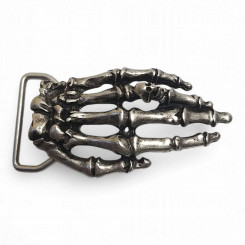 Buckle "Knochenhand" Altsilber