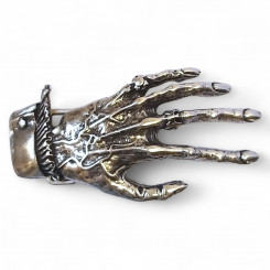 Buckle "große Knochenhand" altsilber 