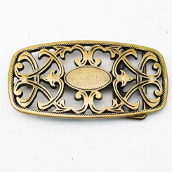 Buckle "Ornament schmal" Altmessing