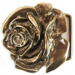 Buckle "Rose"  3D Altmessing