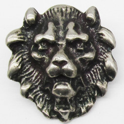 Zierniete "Löwenkopf L" Altnickel