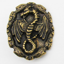 Zierniete "Drachenamulett" Altmessing