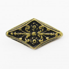 Zierniete "Ornament Raute" Altmessing