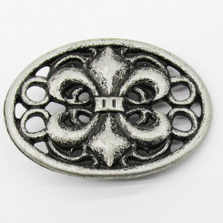 Zierniete "Wappen Fleur de Lis" Altsilber