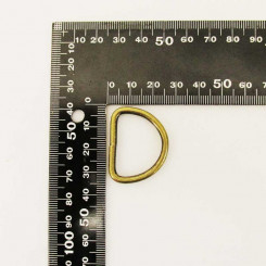 D - Ring, verschweisst, Altmessing, 26 mm