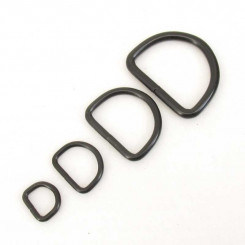 D - Ring, verschweisst, Schwarz 40 mm