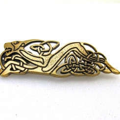 Zierniete "keltischer Hund" L Altmessing