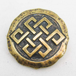 Zierniete "keltischer Knoten eckig" Altmessing