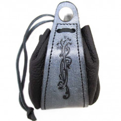 Lederbeutel Ranke, Schwarz-Grau 