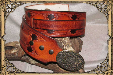 Gürtel "Ornament", Tan/Braun 