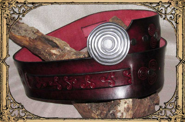 Gürtel "Spirale", Rot/Schwarz 