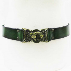 Gürtel 4,5 cm mit Hakenverschluss, Dunkelgrün 