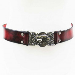 Gürtel 4,5 cm mit Hakenverschluss, Dunkelrot 