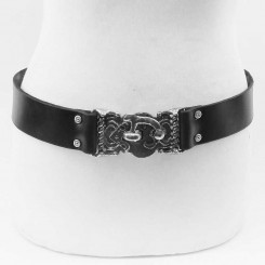 Gürtel 4,5 cm mit Hakenverschluss, Schwarz 