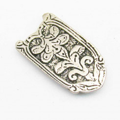 Gürtelspitze "floral" silberfarben