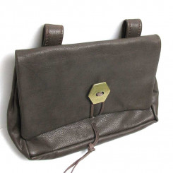 Tasche "Steff" Dunkelbraun mit Wabenknopf 