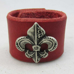 Haarleder  "Fleur de Lys", Rot 