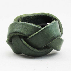 Haarleder "Geflochten" Grün 