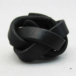 Haarleder "Geflochten" Schwarz 