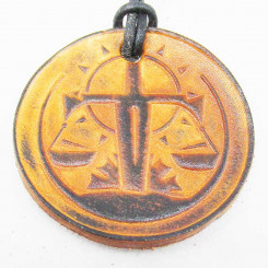 Lederanhänger "Goldenes Lager" Gelbbraun 