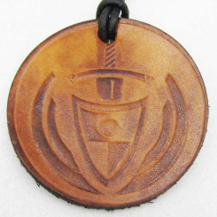 Lederanhänger "Silbernes-Lager" Gelbbraun 