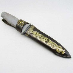 Dolchscheide für Stiefeldolch (Wyvern), Rennaisance BraunGold 