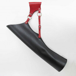 Runder Seitenköcher mit Boden, Schwarz - Rot 