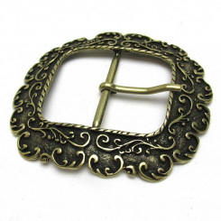 Großschnalle "Ranken" 6cm Altmessing