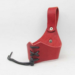 Geschnürter Hornhalter XL, Rot 