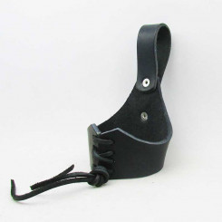 Geschnürter Hornhalter XL, Schwarz 