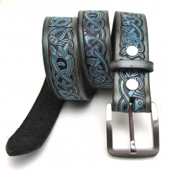 Wechselgürtel 4 cm "Oseberg" Türkis/Schwarz 