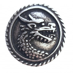 Zierniete "Drache Kreis" Altsilber