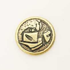 Zierniete Drachenfest Blaues Lager 40 mm Altmessing