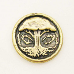 Zierniete Drachenfest Grünes Lager 40 mm Altmessing