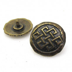 Zierniete "keltischer Knoten eckig" Altmessing