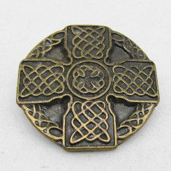 Zierniete "Keltisches Kreuz" Altmessing