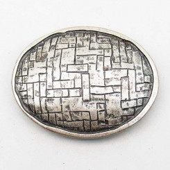 Buckle "Oval Bricks" Altsilber