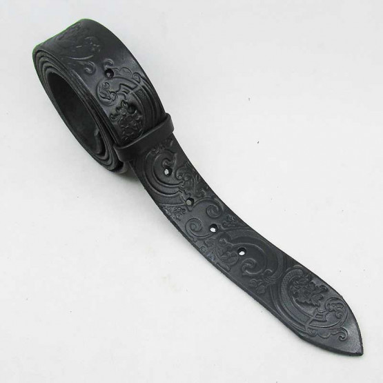 Wechselgürtel 4 cm "Antike Welle" schwarz 