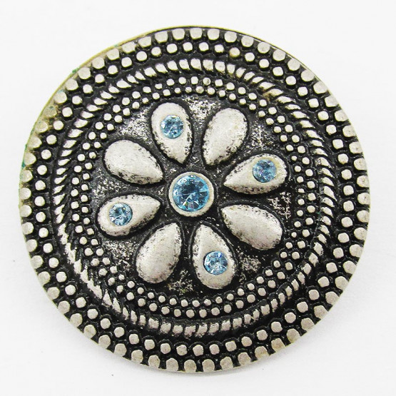 Zierniete "Blue Flower 30" Altnickel - Blau