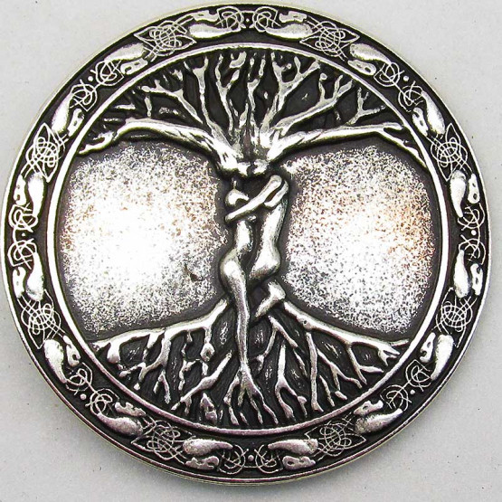 Buckle "Baum des Lebens" Altsilber