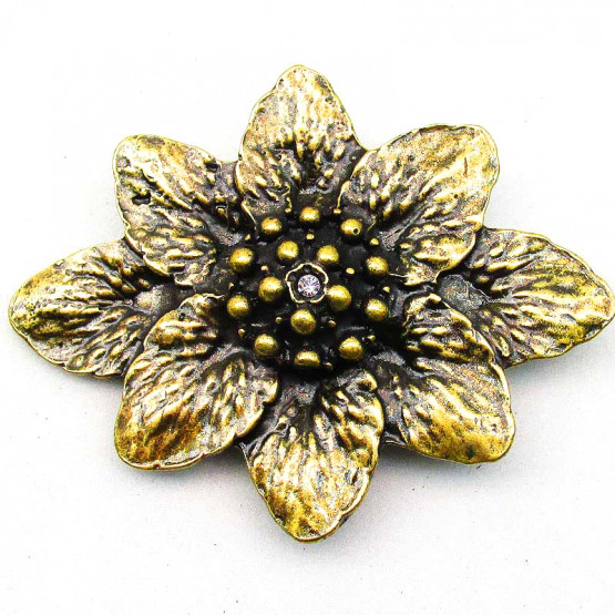 Buckle "Bluete" Altmessing