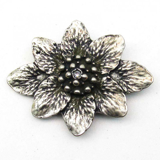 Buckle "Bluete" Altnickel