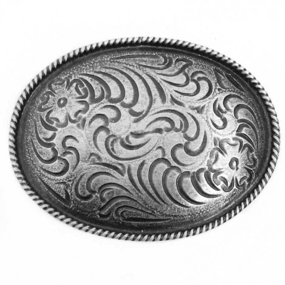 Buckle "Floralornament Oval" Altnickel